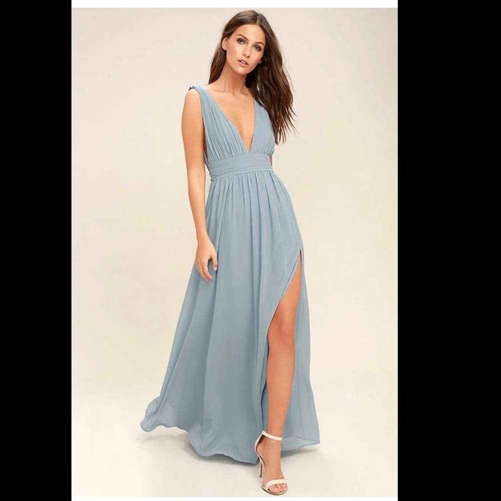 Lulu’s Heavenly Hues Light Blue Maxi Dress